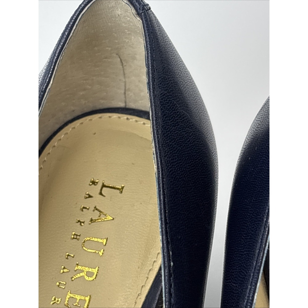 LAUREN Ralph Lauren Saffron Leather Classic Pumps, Blue, Mid-Block Heel Size 9B - Picture 14 of 16